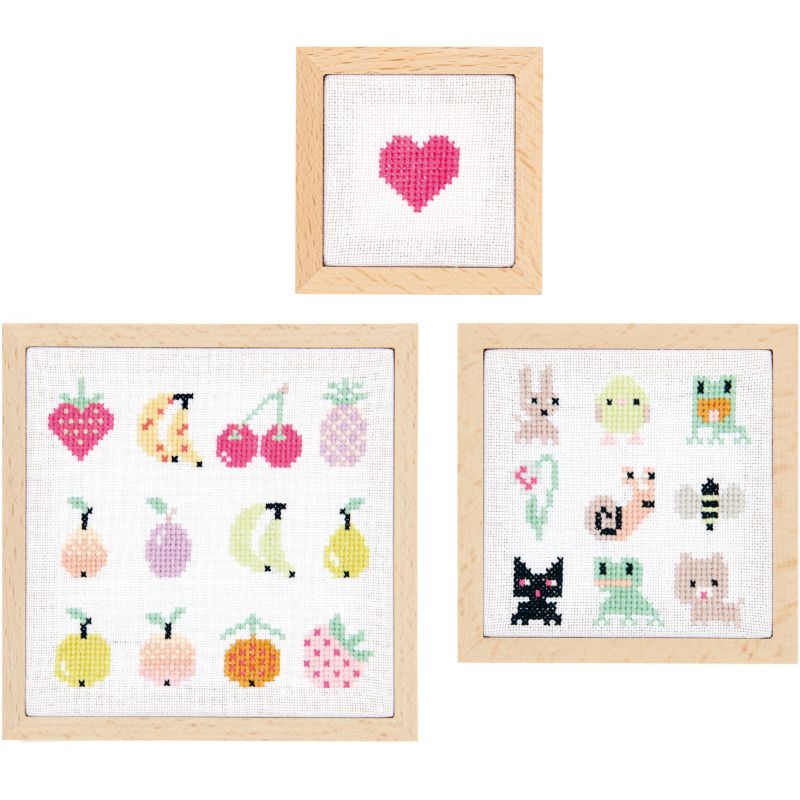Rico Design Pixel Art krustdūriena izšūšanas komplekts - 3gab.