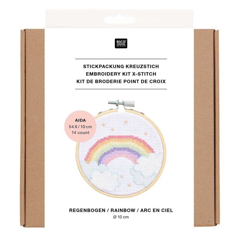 Rico Design Krustdūriena izšūšanas komplekts - Varavīksne