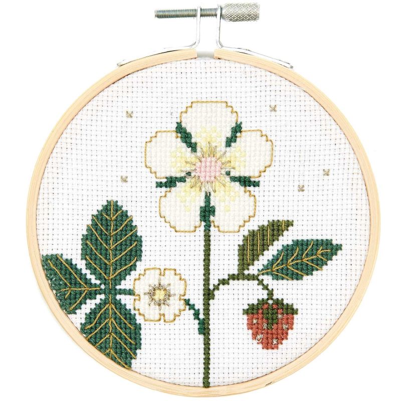 Rico Design Cross Stitch Embroidery Kit - Strawberry Blossom