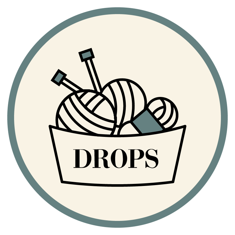 Simple Icon of DROPS Yarns and Needles in the basket