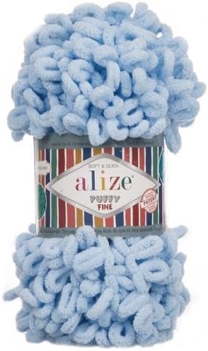 Alize Puffy Fine Loop Yarn 218 baby blue | Knitting yarn shop / dzijas veikals