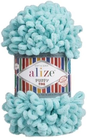 Alize Puffy Fine Loop Yarn 263 turquoise | Knitting yarn shop / dzijas veikals
