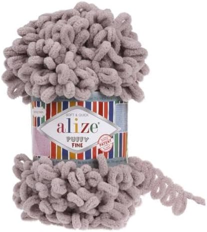 Alize Puffy Fine Loop Yarn 268 dove | Knitting yarn shop / dzijas veikals