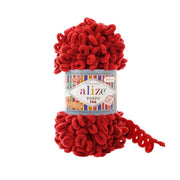 Alize Puffy Fine Loop Yarn 56 red | Knitting yarn shop / dzijas veikals