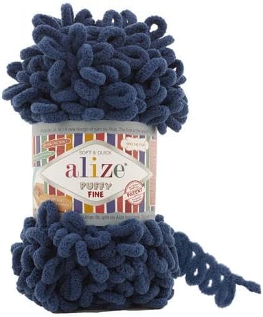 Alize Puffy Fine Loop Yarn 93 denim | Knitting yarn shop / dzijas veikals