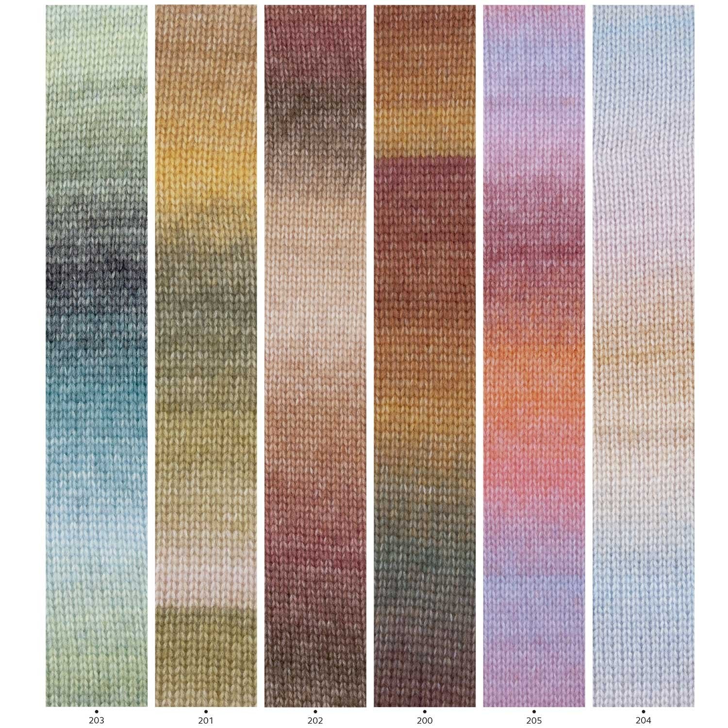 ANGELO SOFT Gradient Yarn - Soft, Lightweight, Virgin Wool Blend 200 - tostados/rojizos/ver | Knitting yarn shop / dzijas veikals