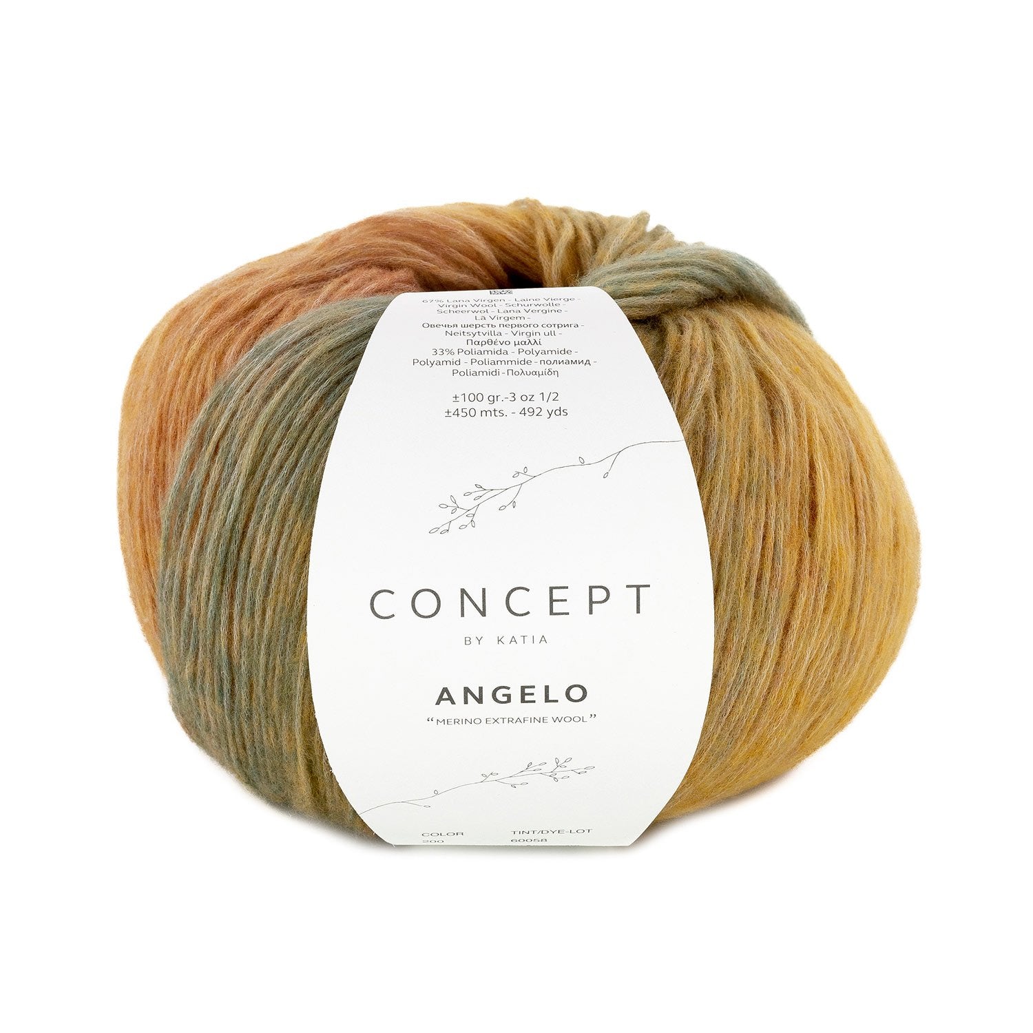 ANGELO SOFT Gradient Yarn - Soft, Lightweight, Virgin Wool Blend 200 - tostados/rojizos/ver | Knitting yarn shop / dzijas veikals