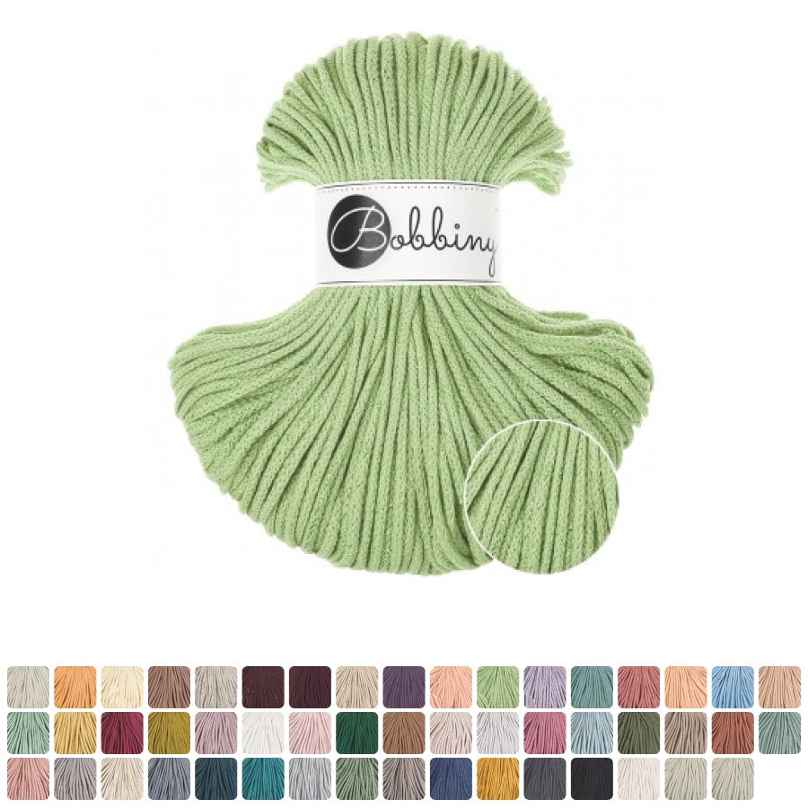 Bobbiny BRAIDED CORDS 3MM Junior Aloe | Knitting yarn shop / dzijas veikals