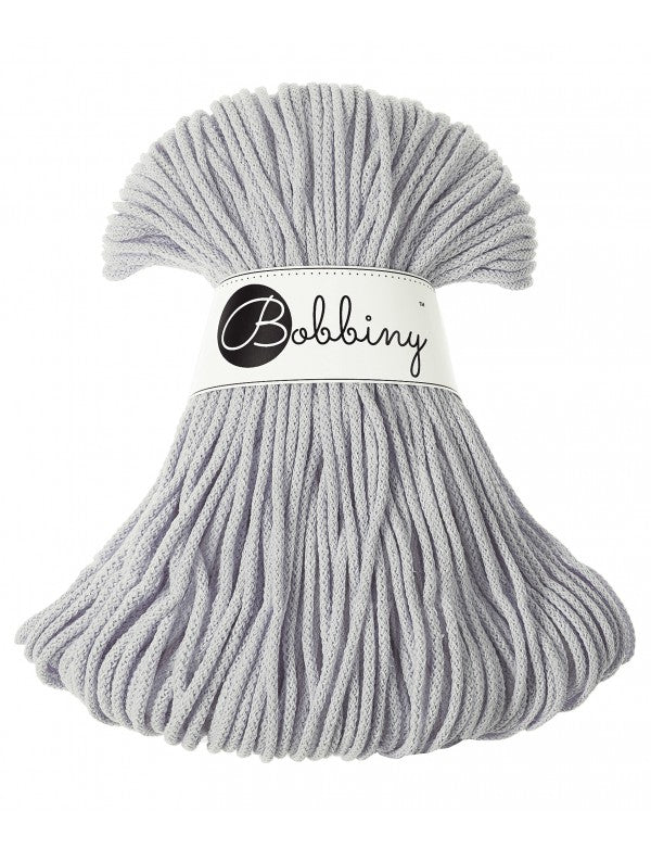 Bobbiny BRAIDED CORDS 3MM Junior Light Grey | Knitting yarn shop / dzijas veikals