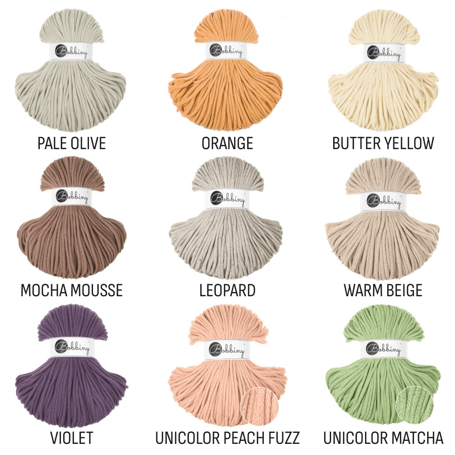 Bobbiny BRAIDED CORDS 5MM Premium Aloe | Knitting yarn shop / dzijas veikals