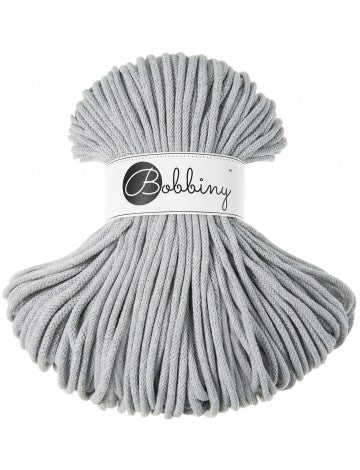 Bobbiny BRAIDED CORDS 5MM Premium Light Grey | Knitting yarn shop / dzijas veikals