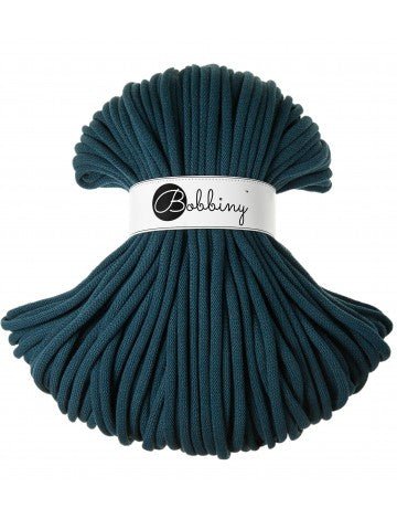 Bobbiny BRAIDED CORDS 9MM JUMBO Peacock blue | Knitting yarn shop / dzijas veikals