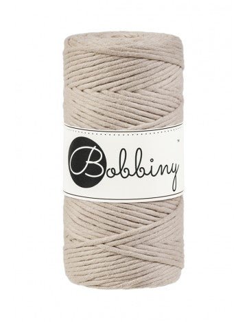 Bobbiny MACRAME CORDS 3MM Beige | Knitting yarn shop / dzijas veikals