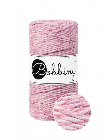 Bobbiny MACRAME CORDS 3MM Raspberry shake | Knitting yarn shop / dzijas veikals