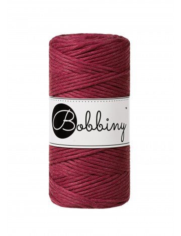 Bobbiny MACRAME CORDS 3MM Wine Red | Knitting yarn shop / dzijas veikals