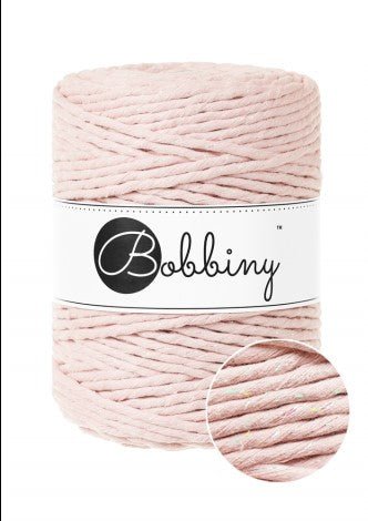 Bobbiny MACRAME CORDS 5MM Glossy Pastel Pink | Knitting yarn shop / dzijas veikals