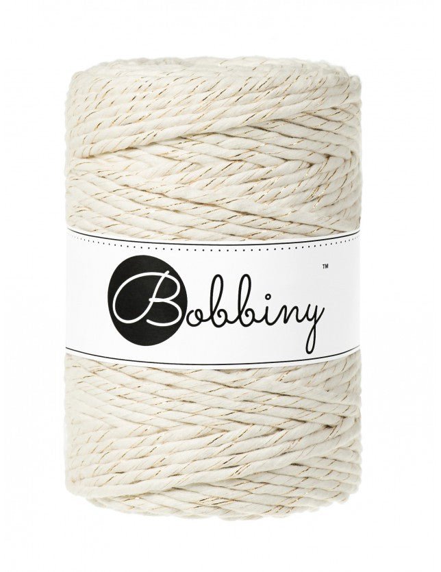 Bobbiny MACRAME CORDS 5MM Golden Natural | Knitting yarn shop / dzijas veikals