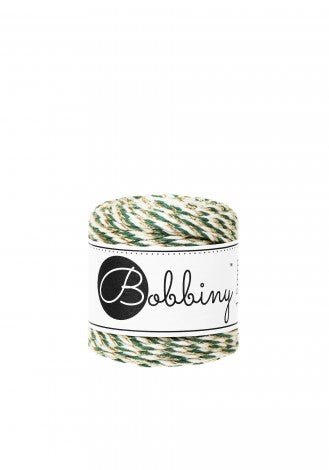 Bobbiny MACRAME ROPES 3PLY 1,5MM Holiday Green | Knitting yarn shop / dzijas veikals