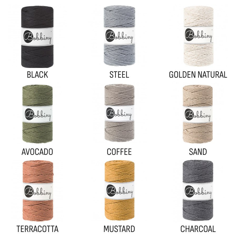 Bobbiny MACRAME ROPES 3PLY 3MM Aloe | Knitting yarn shop / dzijas veikals