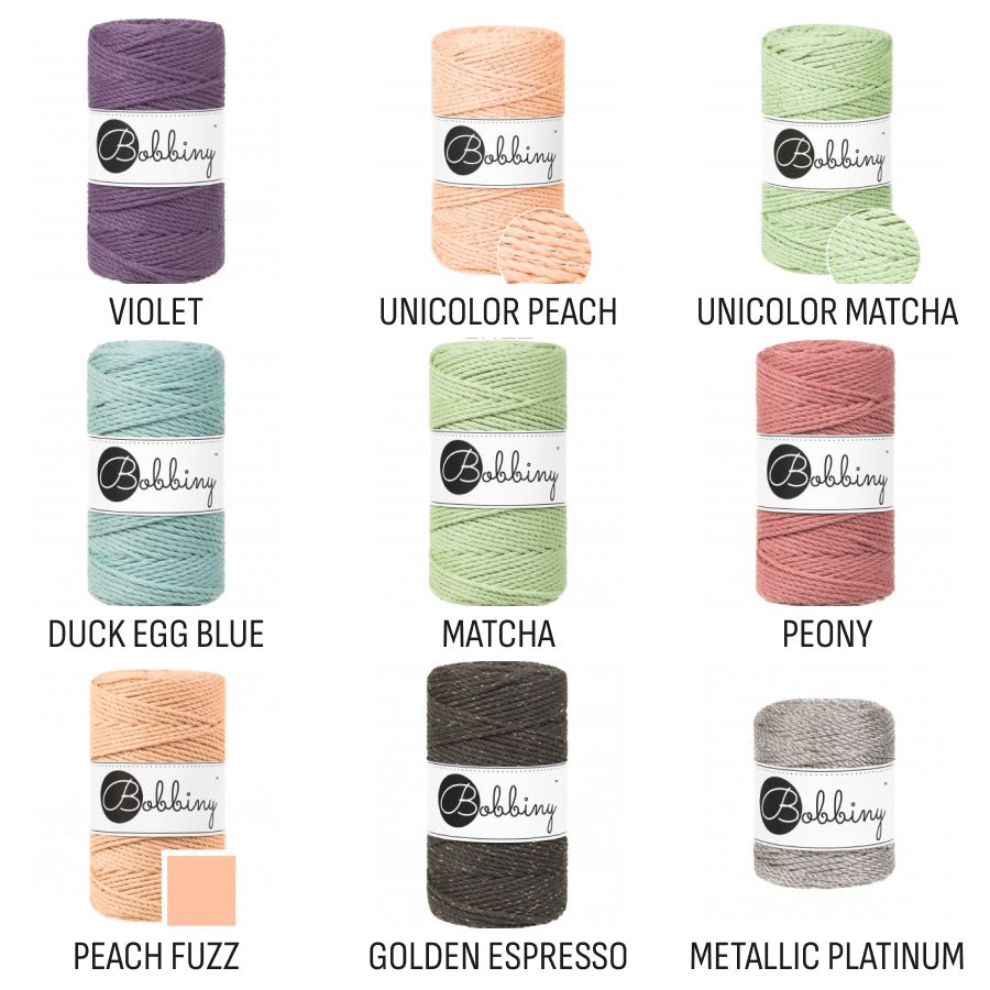 Bobbiny MACRAME ROPES 3PLY 3MM Aloe | Knitting yarn shop / dzijas veikals