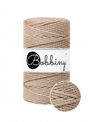 Bobbiny MACRAME ROPES 3PLY 3MM Golden Sand | Knitting yarn shop / dzijas veikals