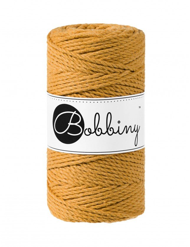 Bobbiny MACRAME ROPES 3PLY 3MM Mustard | Knitting yarn shop / dzijas veikals