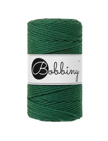 Bobbiny MACRAME ROPES 3PLY 3MM Pine Green | Knitting yarn shop / dzijas veikals