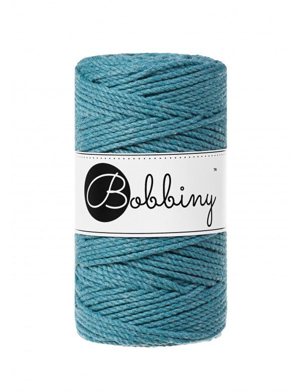 Bobbiny MACRAME ROPES 3PLY 3MM Teal | Knitting yarn shop / dzijas veikals