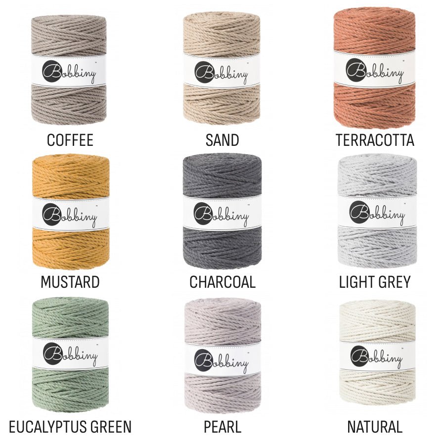 Bobbiny MACRAME ROPES 3PLY 5MM Aloe | Knitting yarn shop / dzijas veikals