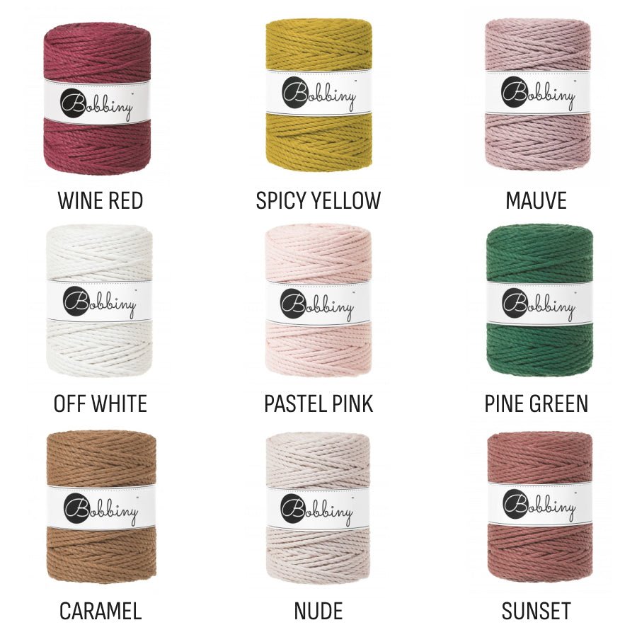 Bobbiny MACRAME ROPES 3PLY 5MM Aloe | Knitting yarn shop / dzijas veikals