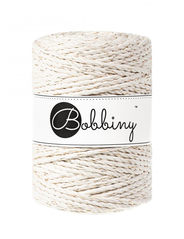 Bobbiny MACRAME ROPES 3PLY 5MM Golden Natural | Knitting yarn shop / dzijas veikals