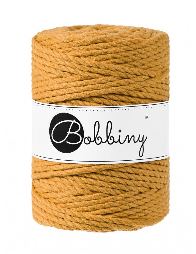Bobbiny MACRAME ROPES 3PLY 5MM Mustard | Knitting yarn shop / dzijas veikals