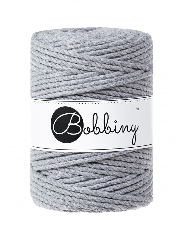 Bobbiny MACRAME ROPES 3PLY 5MM Silver | Knitting yarn shop / dzijas veikals
