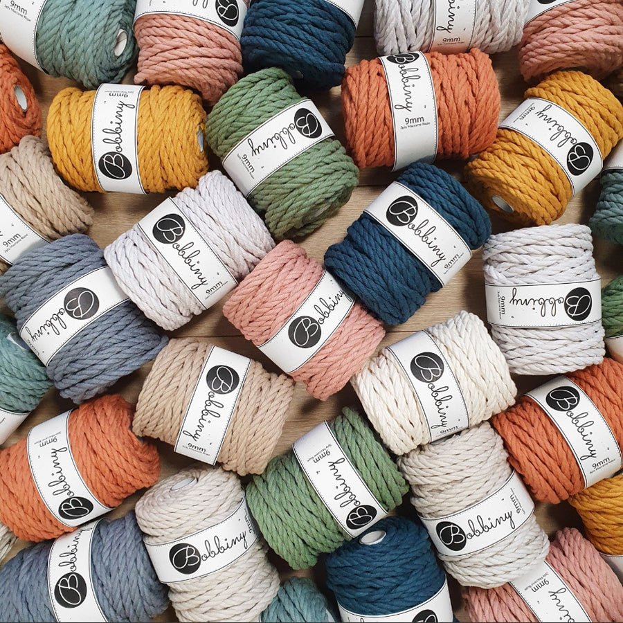 Bobbiny MACRAME ROPES 3PLY 9MM Beige | Knitting yarn shop / dzijas veikals