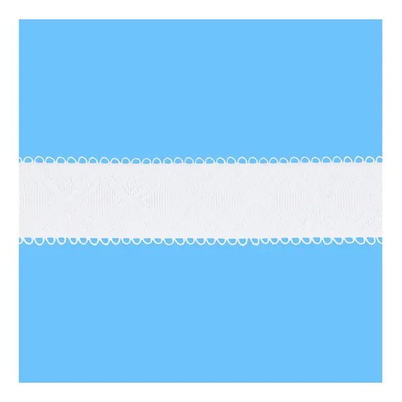 Bra strap elastic picot edge 19mm - 25m White | Knitting yarn shop / dzijas veikals