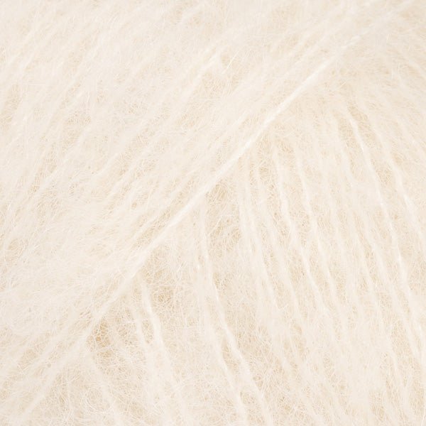 BRUSHED ALPACA SILK UNI COLOUR 01 off white | Knitting yarn shop / dzijas veikals