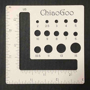 ChiaoGoo Needle gauge plastic 7.5x7.5cm | Knitting yarn shop / dzijas veikals