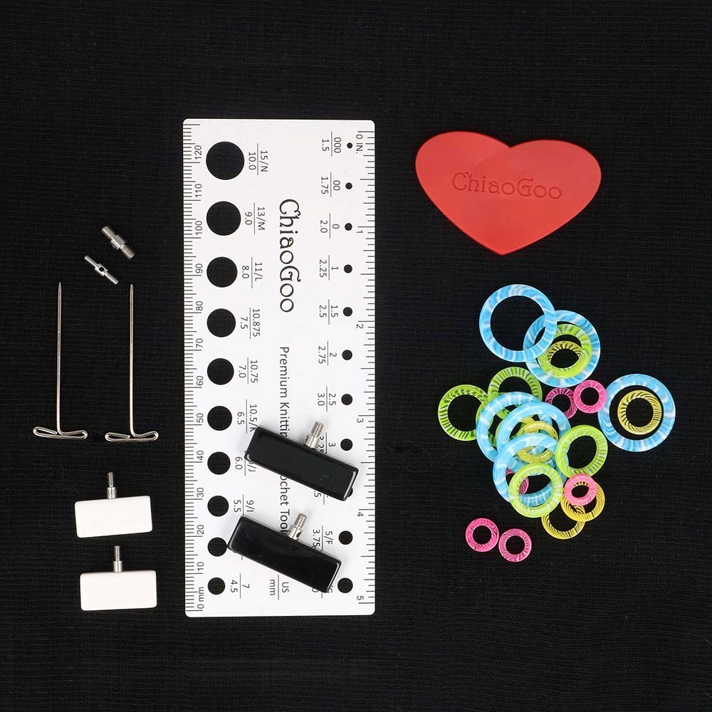 ChiaoGoo Spin bamboo interch. tip set 13cm 2.75 - 10.0mm | Knitting yarn shop / dzijas veikals