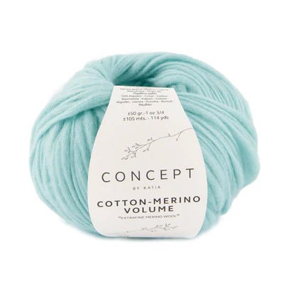 Cotton - Merino Volume Flamé Yarn – Textured Virgin Wool & Cotton Blend 207 - turquesa | Knitting yarn shop / dzijas veikals