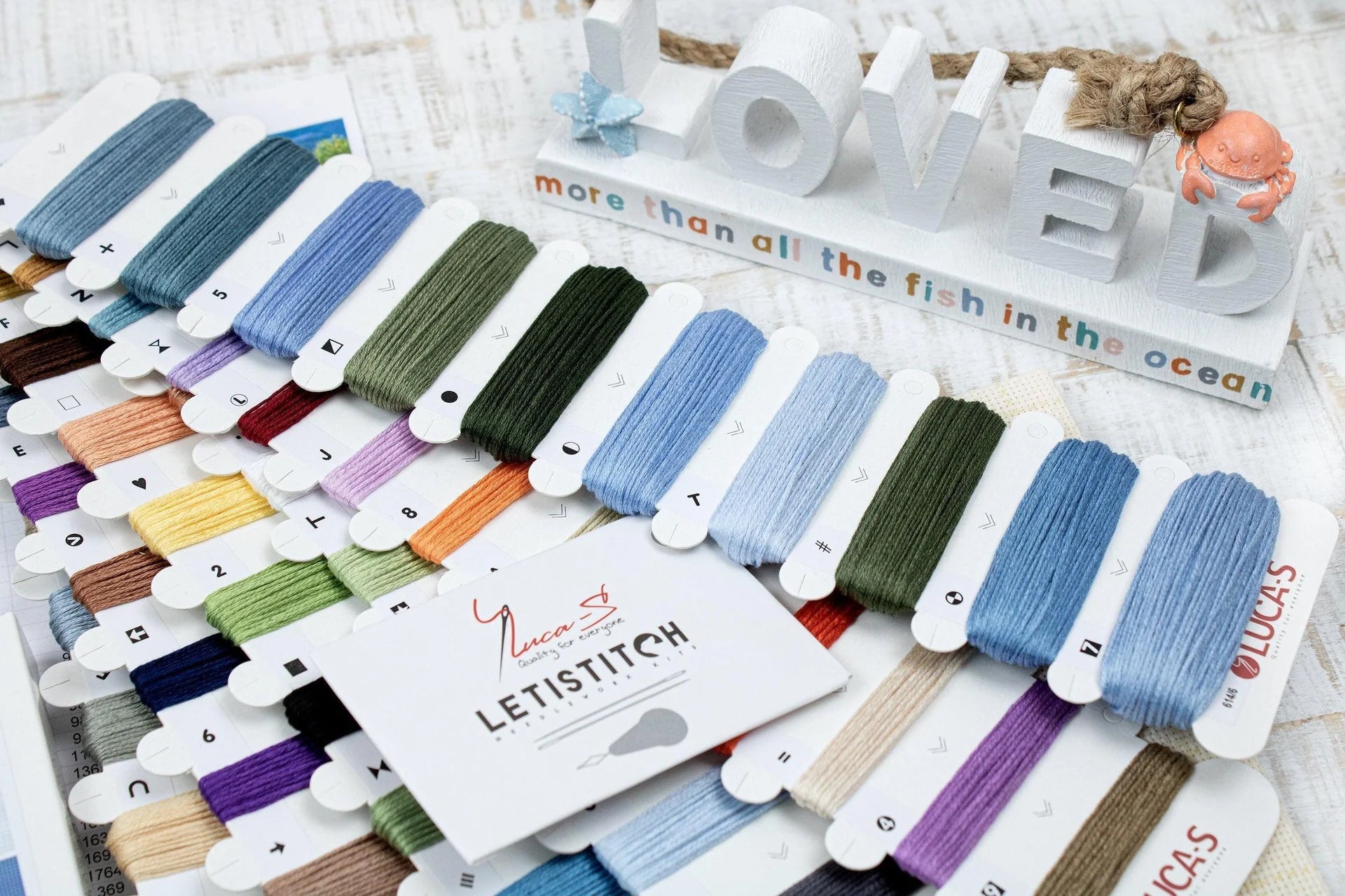 Cross Stitch Kit Luca - S Gold - Balloons over Sunset Cove, B614 | Knitting yarn shop / dzijas veikals