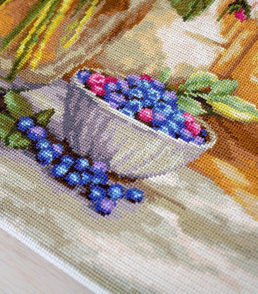 Cross Stitch Kit Luca - S - Still Life with Blueberries, B588 | Knitting yarn shop / dzijas veikals