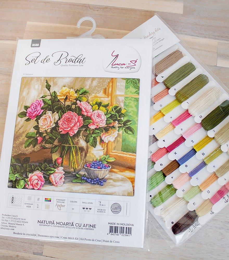 Cross Stitch Kit Luca - S - Still Life with Blueberries, B588 | Knitting yarn shop / dzijas veikals