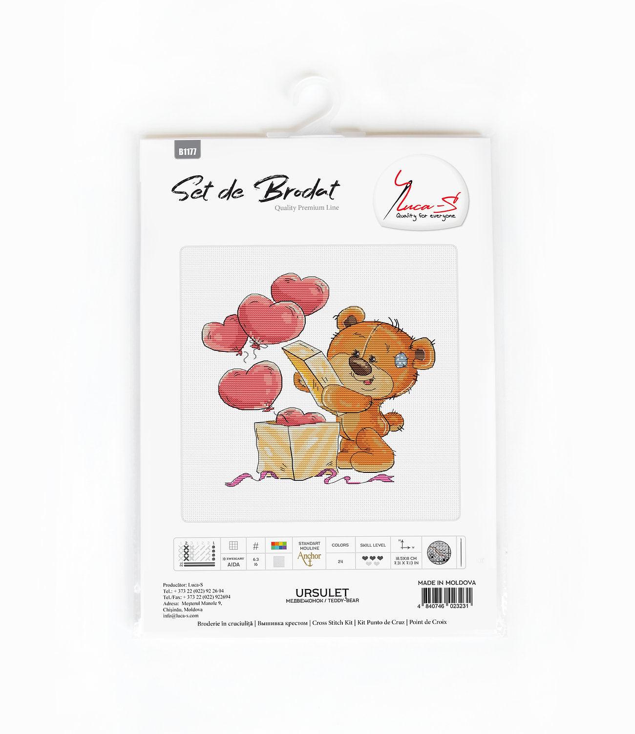 Cross Stitch Kit Luca - S - Teddy - Bear, B1177 | Knitting yarn shop / dzijas veikals