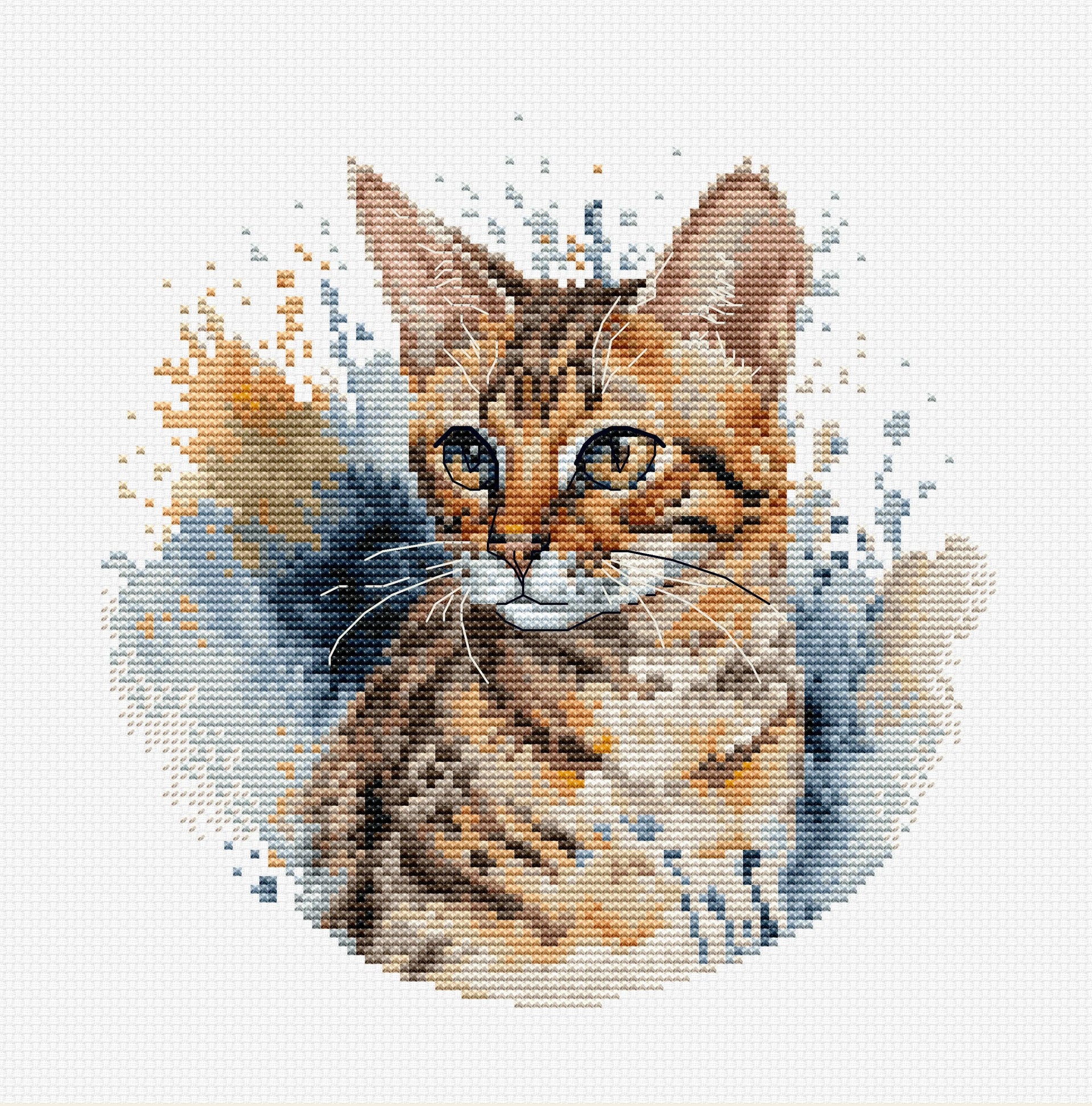Cross Stitch Kit with Hoop Included Luca - S - BC210, The Bengal Cat | Knitting yarn shop / dzijas veikals