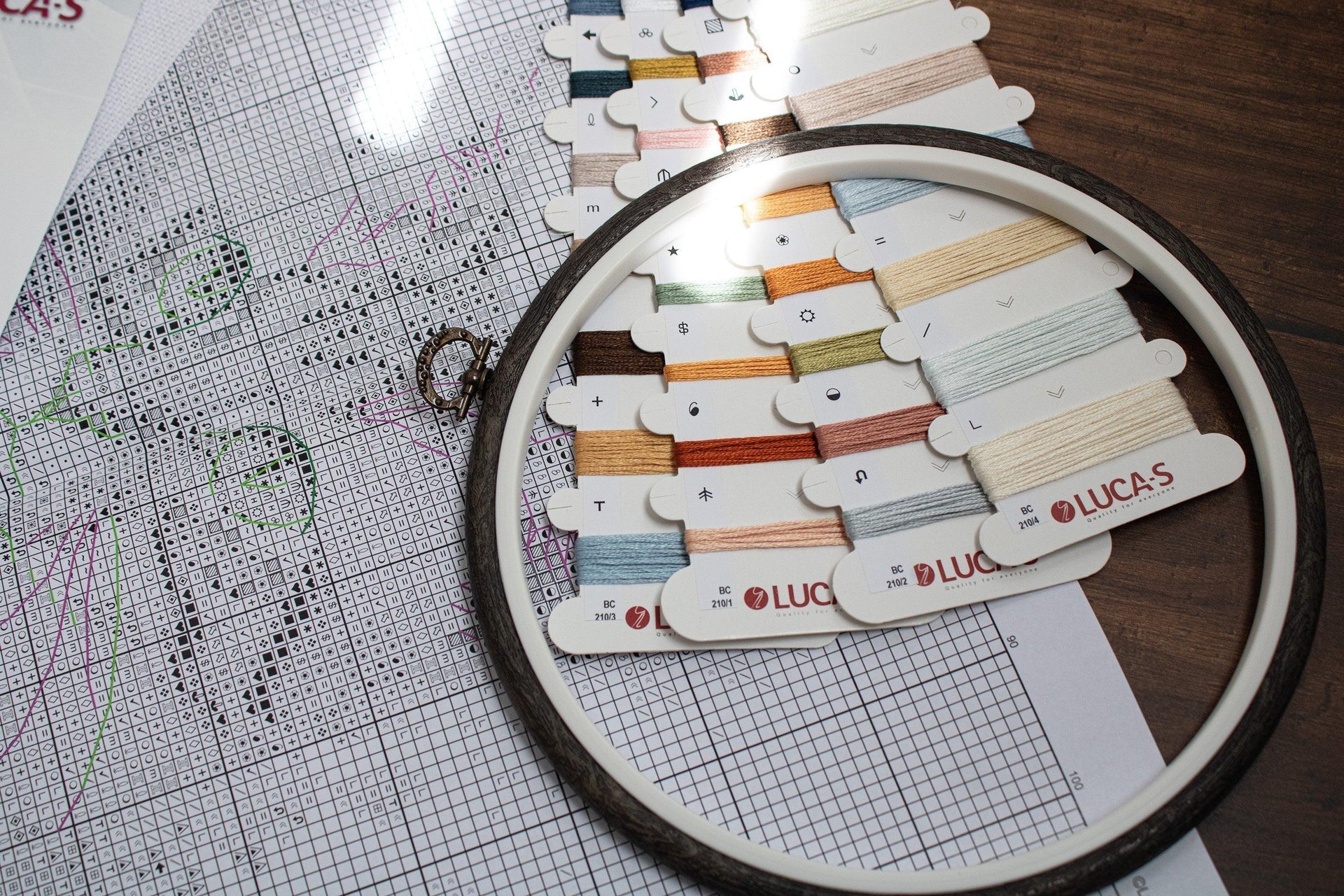 Cross Stitch Kit with Hoop Included Luca - S - BC210, The Bengal Cat | Knitting yarn shop / dzijas veikals