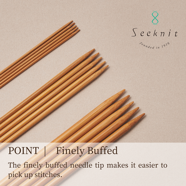 SeeKnit Koshitsu double pointed needles – premium bamboo knitting needles for socks and small circumference projects