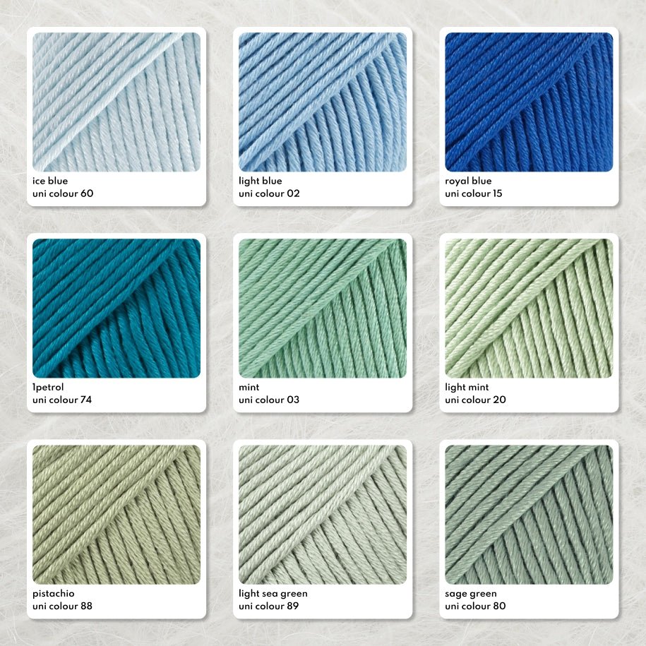 DROPS Muskat MUSKAT UNI COLOUR 01 light blue purple | Knitting yarn shop / dzijas veikals