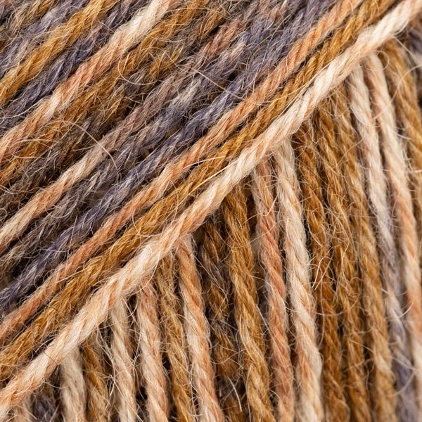DROPS Nord alpaca and wool blend fingering-weight yarn 104 print caramel crumble print | Knitting yarn shop / dzijas veikals