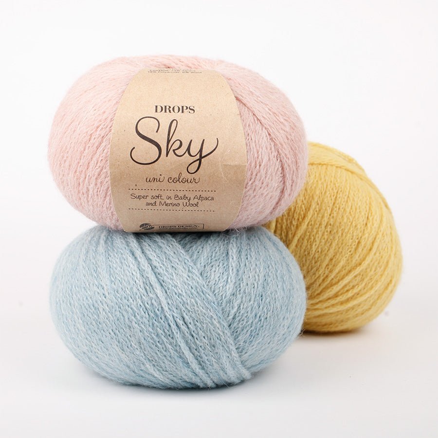 DROPS Sky 01 white | Knitting yarn shop / dzijas veikals