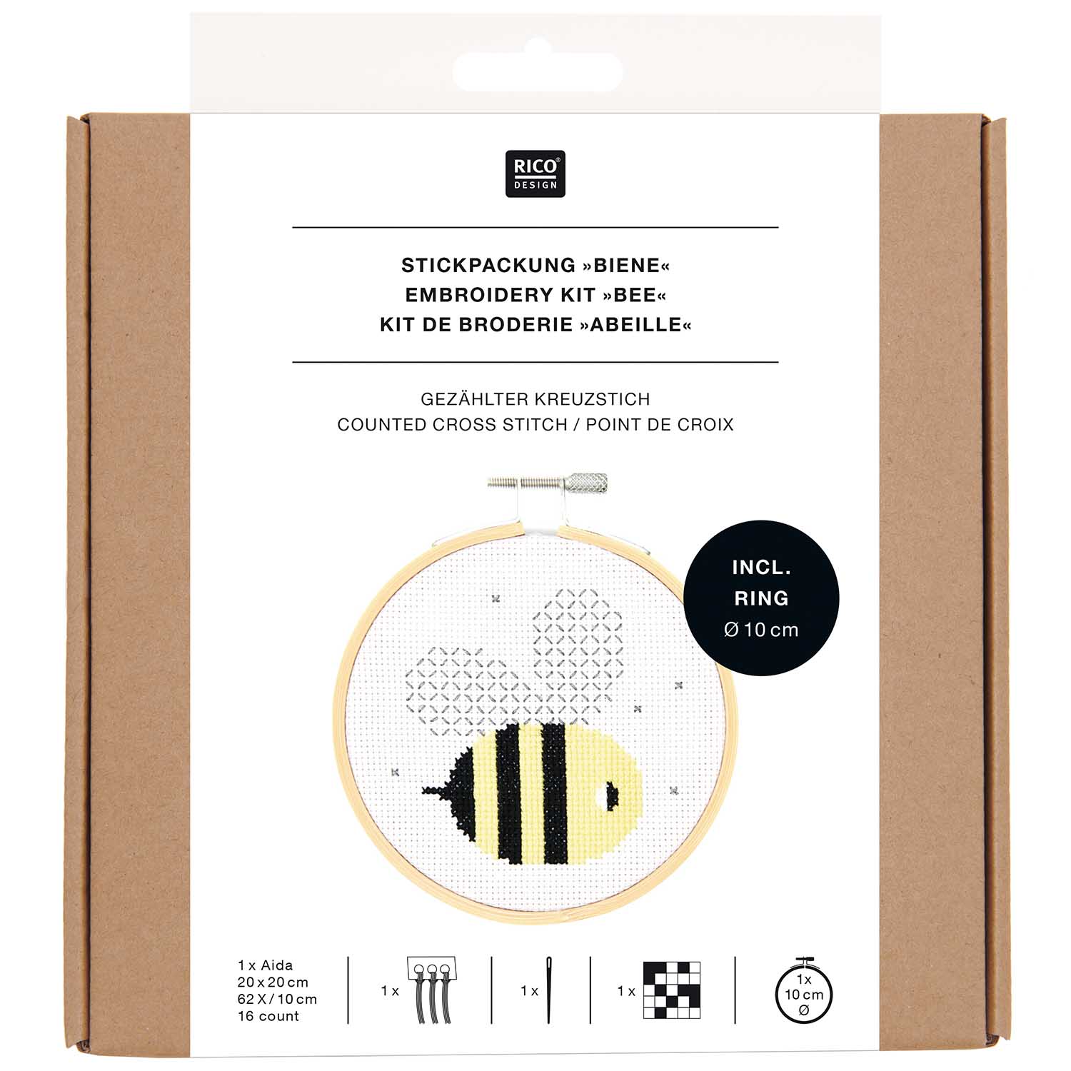 Embroidery kit - Bee | Knitting yarn shop / dzijas veikals